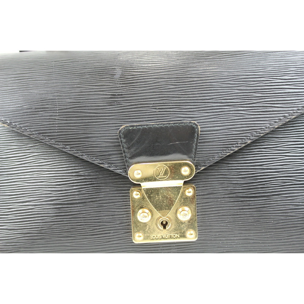Louis Vuitton Noir Epi Concorde Black Leather Handbag